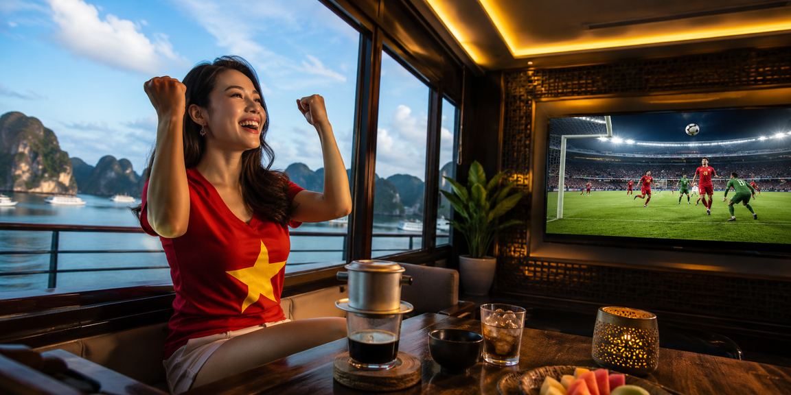 Người dùng chơi slots trực tuyến tại vịnh Hạ Long, màn hình hiển thị biểu tượng trò chơi