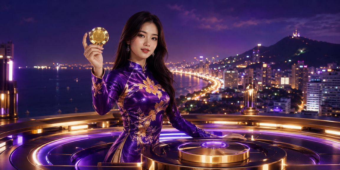 Người phụ nữ mặc áo dài tại Vũng Tàu kiểm tra thông tin nạp tiền và phân tích trên điện thoại
